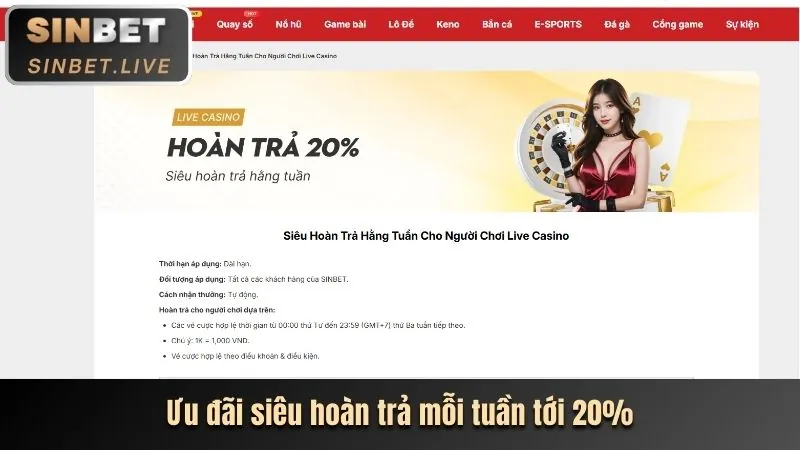 Ưu đãi hoàn trả cược thể thao gk88bet